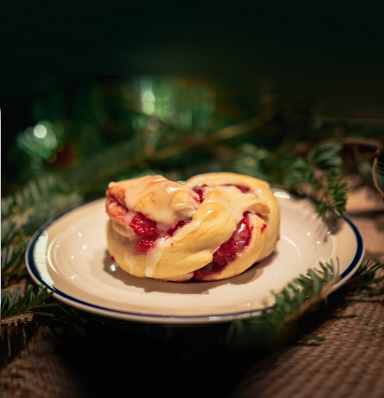 Vegetarische voorgerecht Cranberry Brie tart